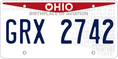 OH license plate GRX2742