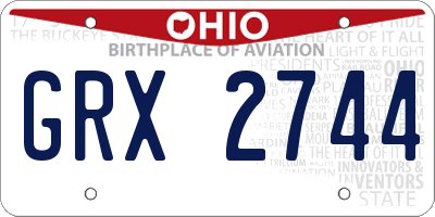 OH license plate GRX2744