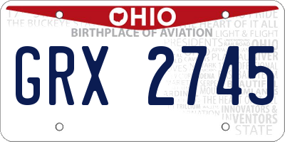 OH license plate GRX2745