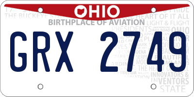 OH license plate GRX2749
