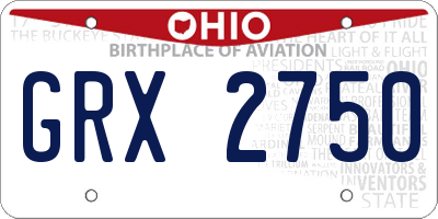 OH license plate GRX2750
