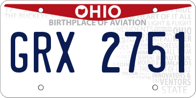 OH license plate GRX2751
