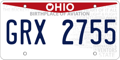 OH license plate GRX2755