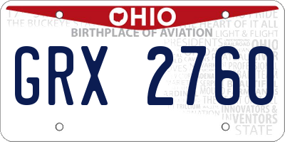OH license plate GRX2760