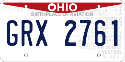 OH license plate GRX2761