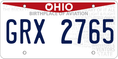 OH license plate GRX2765