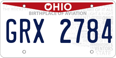 OH license plate GRX2784