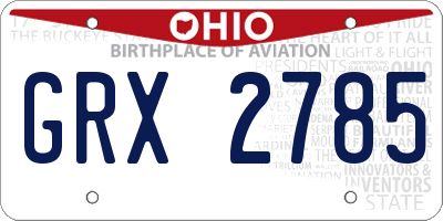 OH license plate GRX2785