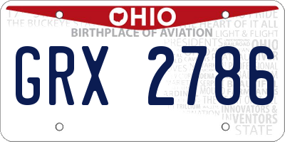 OH license plate GRX2786