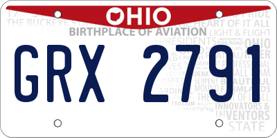 OH license plate GRX2791