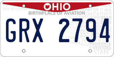 OH license plate GRX2794