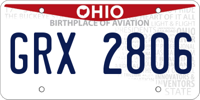OH license plate GRX2806