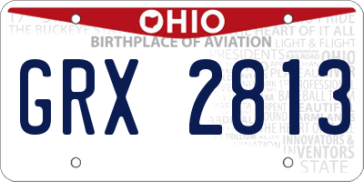 OH license plate GRX2813