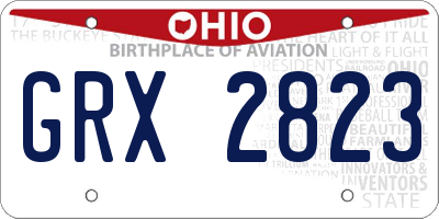 OH license plate GRX2823