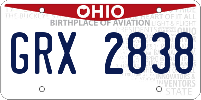 OH license plate GRX2838