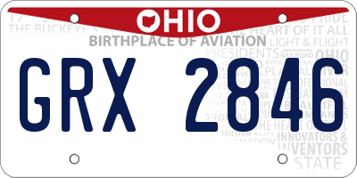 OH license plate GRX2846