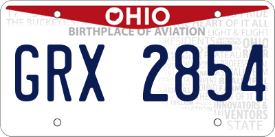 OH license plate GRX2854