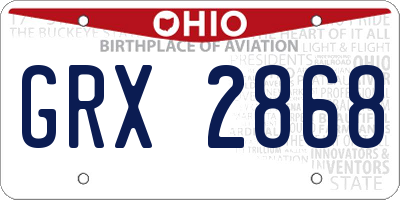 OH license plate GRX2868