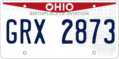 OH license plate GRX2873