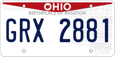 OH license plate GRX2881