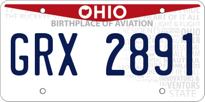 OH license plate GRX2891