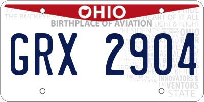 OH license plate GRX2904