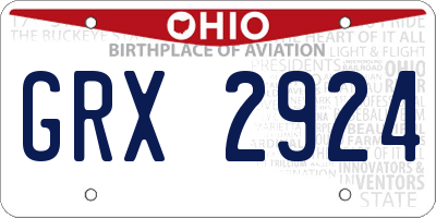 OH license plate GRX2924