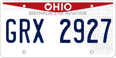 OH license plate GRX2927