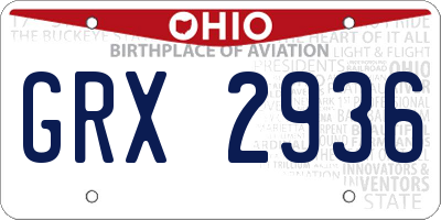 OH license plate GRX2936
