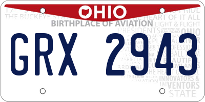 OH license plate GRX2943
