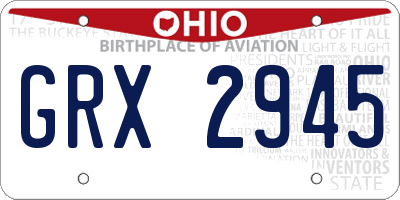OH license plate GRX2945