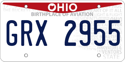 OH license plate GRX2955