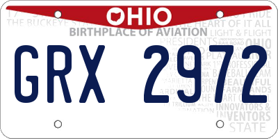 OH license plate GRX2972
