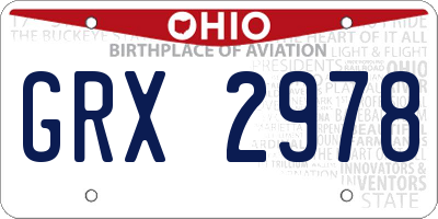 OH license plate GRX2978