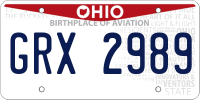 OH license plate GRX2989