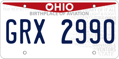 OH license plate GRX2990