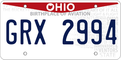 OH license plate GRX2994