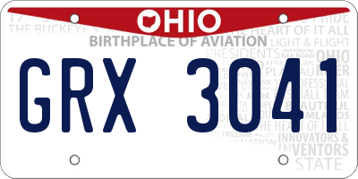 OH license plate GRX3041