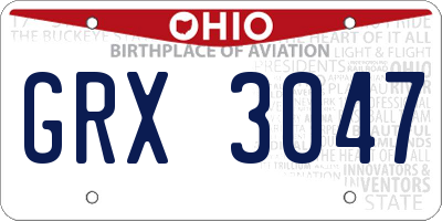 OH license plate GRX3047