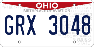OH license plate GRX3048