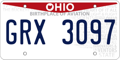 OH license plate GRX3097