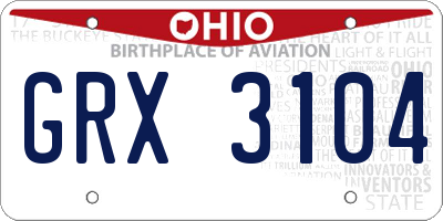 OH license plate GRX3104