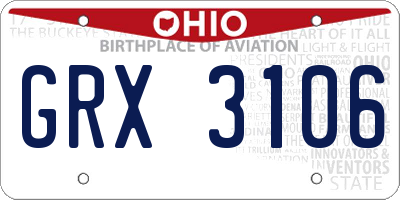 OH license plate GRX3106