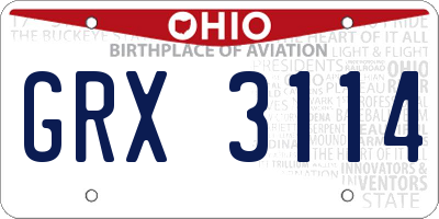 OH license plate GRX3114