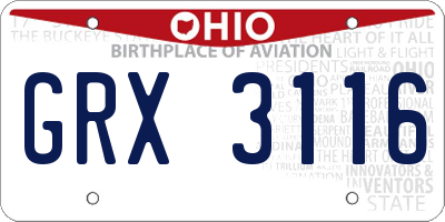 OH license plate GRX3116