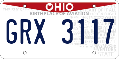 OH license plate GRX3117