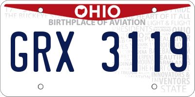 OH license plate GRX3119