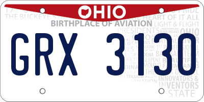 OH license plate GRX3130