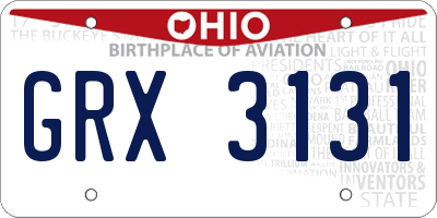 OH license plate GRX3131