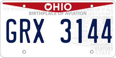 OH license plate GRX3144
